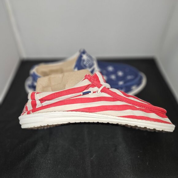 Hey Dude Men's Wally Patriotic American Shoes 10 - Picture 7 of 8